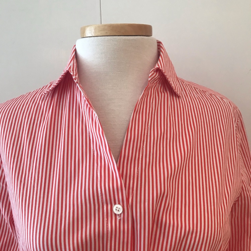 J. McLaughlin Millbury Cotton Red & White Stripe Tie Belt Midi Shirt Dress S NWT - Picture 7 of 16